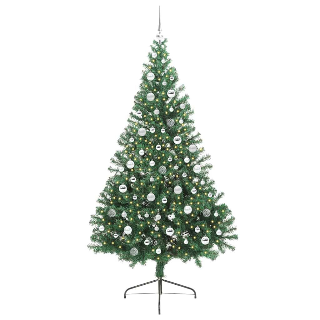 Vidaxx sapin de Noël artificiel illuminé avec 300 LED vert 210 cm PVC
