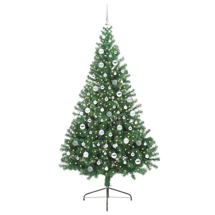 Vidaxx sapin de Noël artificiel illuminé avec 300 LED vert 210 cm PVC