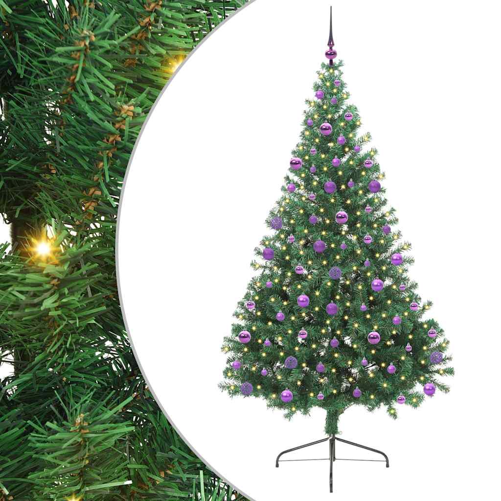 Vidaxx sapin de Noël artificiel illuminé avec 300 LED vert 210 cm PVC