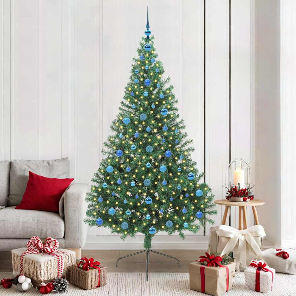 Vidaxx sapin de Noël artificiel illuminé avec 300 LED vert 210 cm PVC