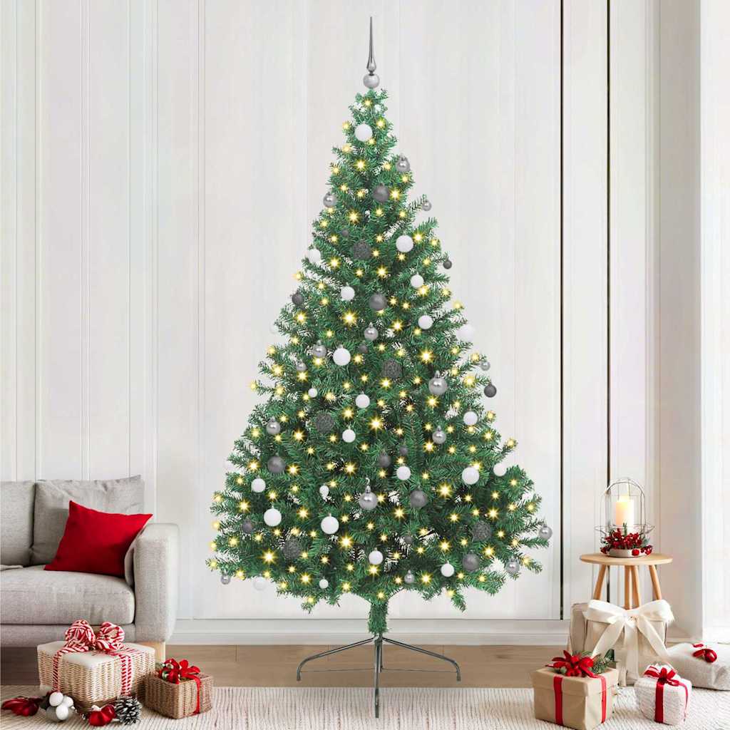 Vidaxx sapin de Noël artificiel illuminé avec 300 LED vert 240 cm PVC