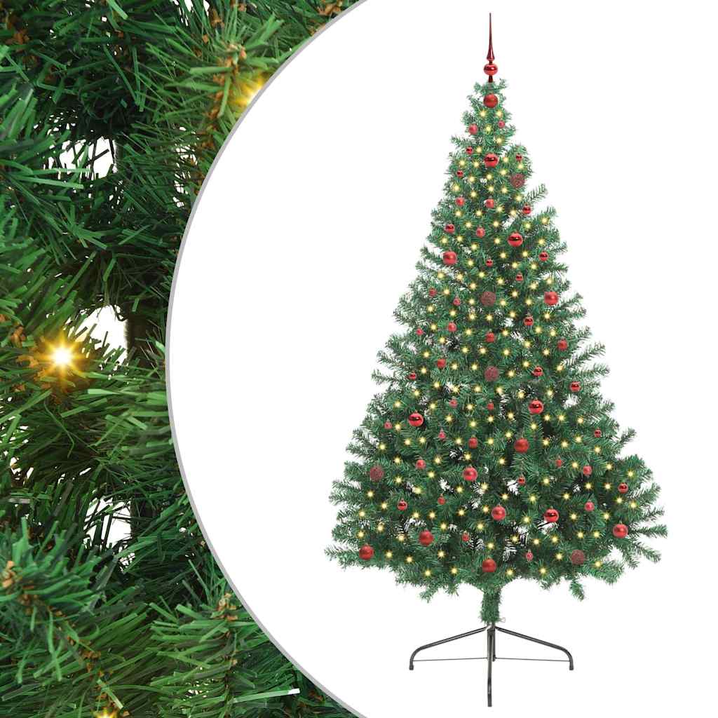 Vidaxx sapin de Noël artificiel illuminé avec 300 LED vert 240 cm PVC