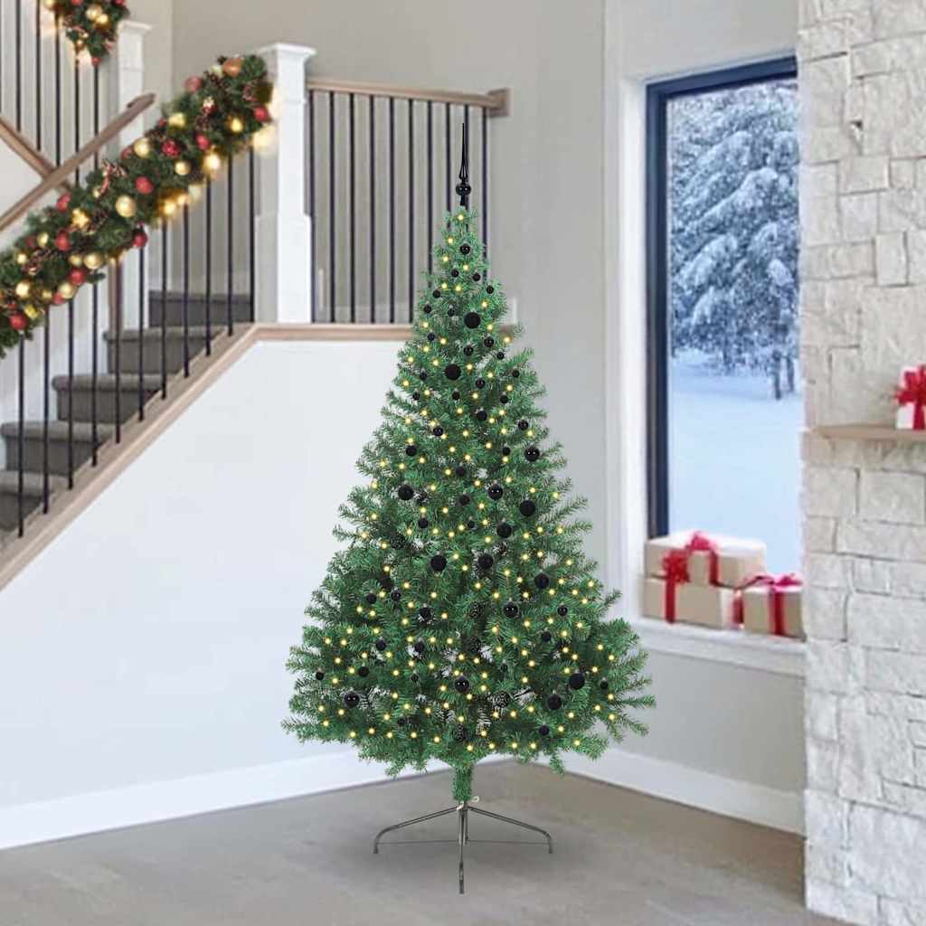 Vidaxx sapin de Noël artificiel illuminé avec 300 LED vert 240 cm PVC