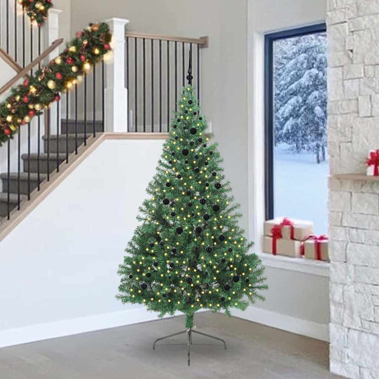 Vidaxx sapin de Noël artificiel illuminé avec 300 LED vert 240 cm PVC