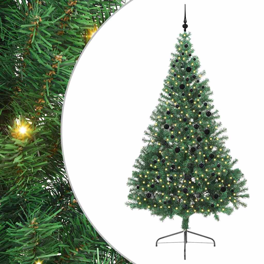 Vidaxx sapin de Noël artificiel illuminé avec 300 LED vert 240 cm PVC