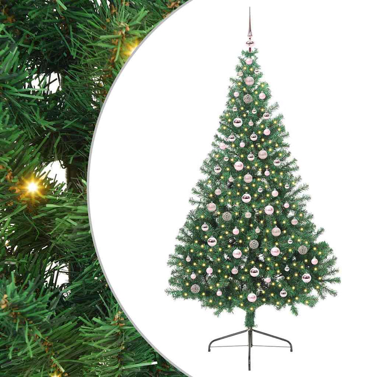 Vidaxx sapin de Noël artificiel illuminé avec 300 LED vert 240 cm PVC