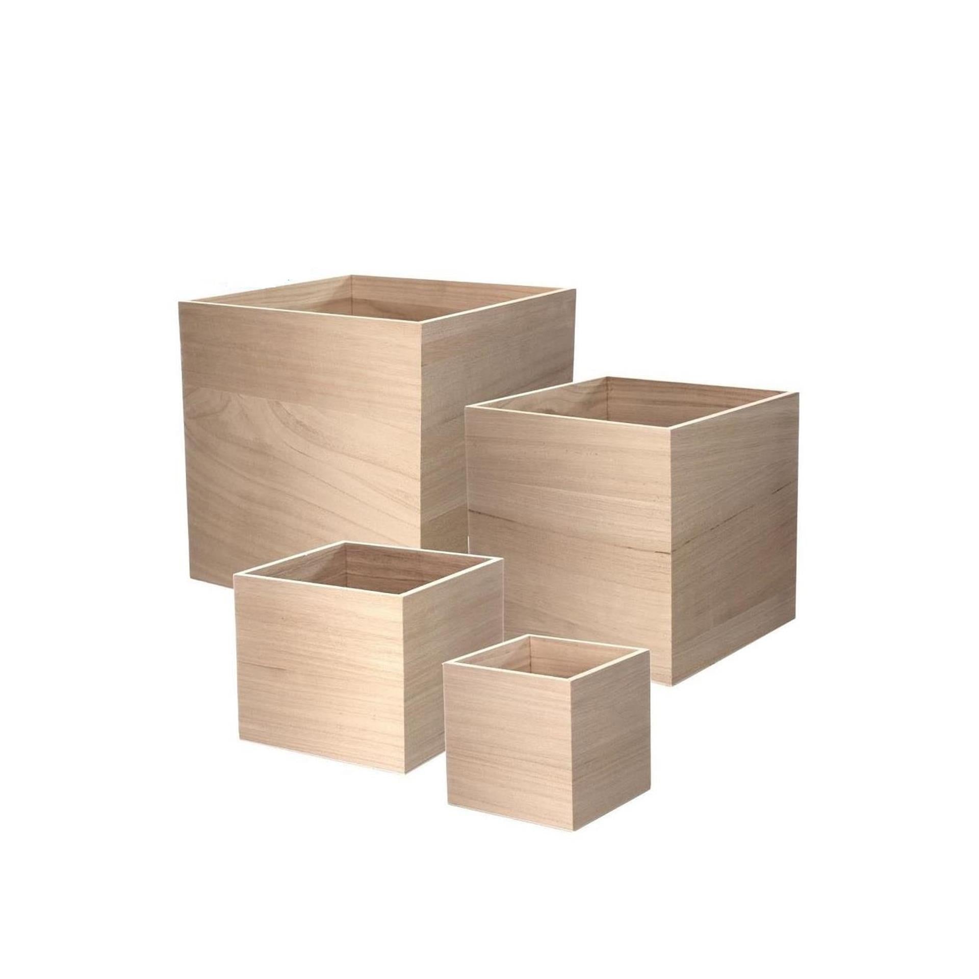 Idées 4 saisons cubes en bois ouvert un côté lot de 4