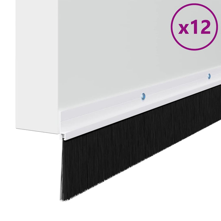 VidaXL fermetures de brosse de porte vissables 12 pcs blanc 100 cm