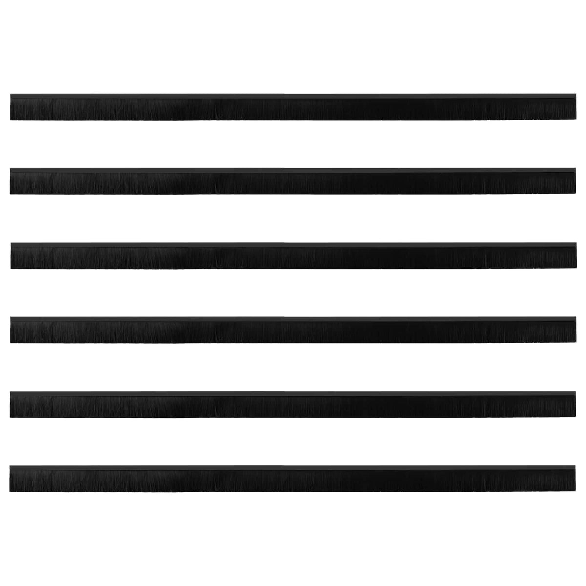 Vidaxx brosses de porte auto-adhésives 6 pcs noir 100 cm alliage d'aluminium