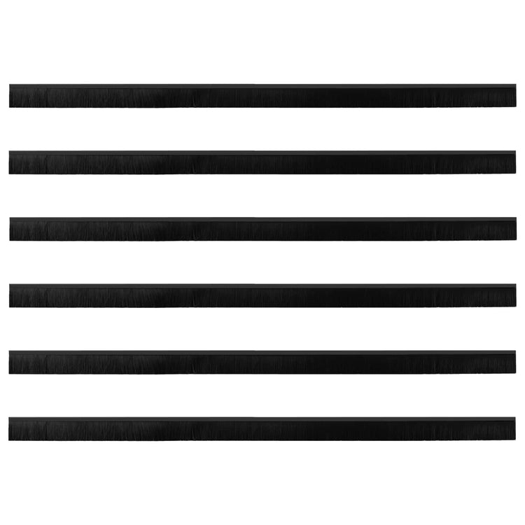 Vidaxx brosses de porte auto-adhésives 6 pcs noir 100 cm alliage d'aluminium