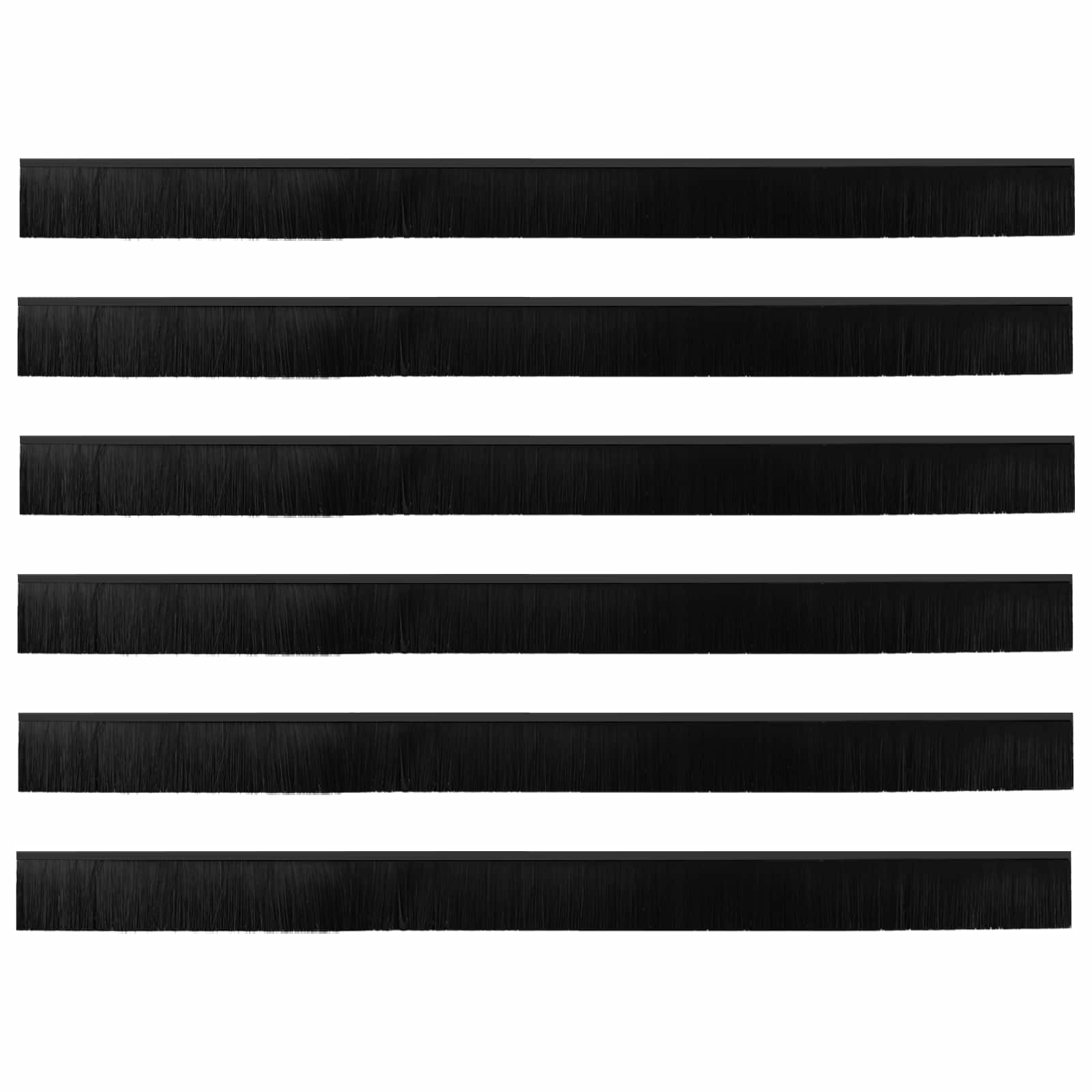 Vidaxx brosses de porte auto-adhésives 6 pcs noir 100 cm alliage d'aluminium