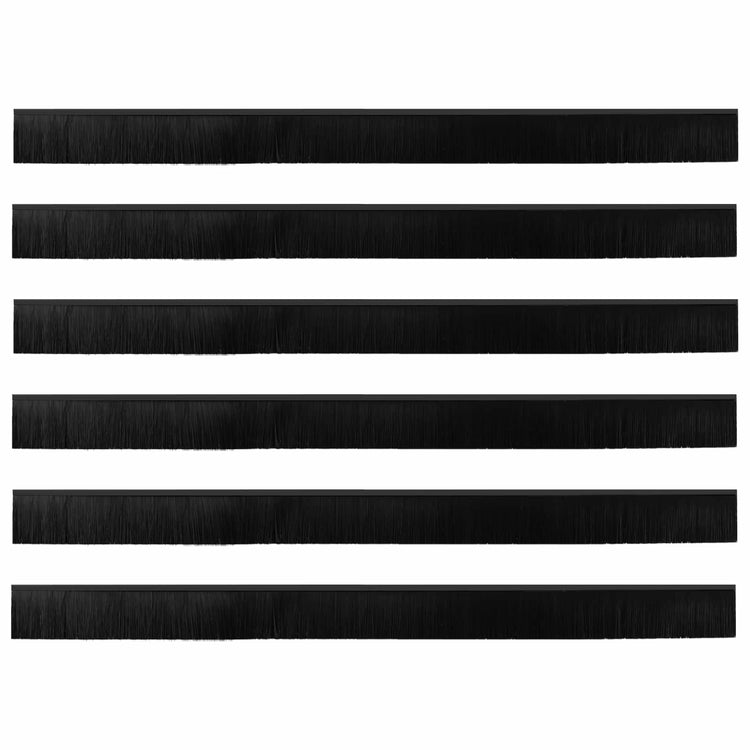 Vidaxx brosses de porte auto-adhésives 6 pcs noir 100 cm alliage d'aluminium
