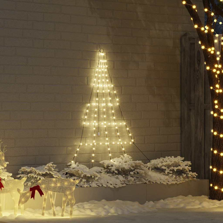 VidaXL Sapin de Noël LED avec brochettes au sol blanc chaud 182 cm métal