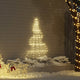 VidaXL Sapin de Noël LED avec brochettes au sol blanc chaud 182 cm métal