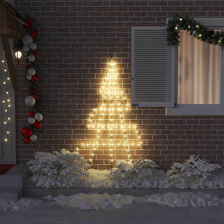VidaXL Sapin de Noël LED avec brochettes au sol blanc chaud 182 cm métal
