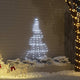 VidaXL Sapin de Noël LED avec brochettes au sol blanc froid 182 cm métal