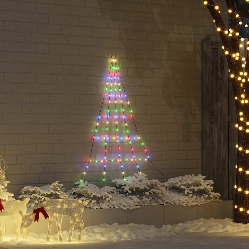 VidaXL Sapin de Noël LED avec brochettes au sol multicolore 182 cm métal
