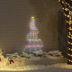VidaXL Sapin de Noël LED avec brochettes au sol multicolore 182 cm métal