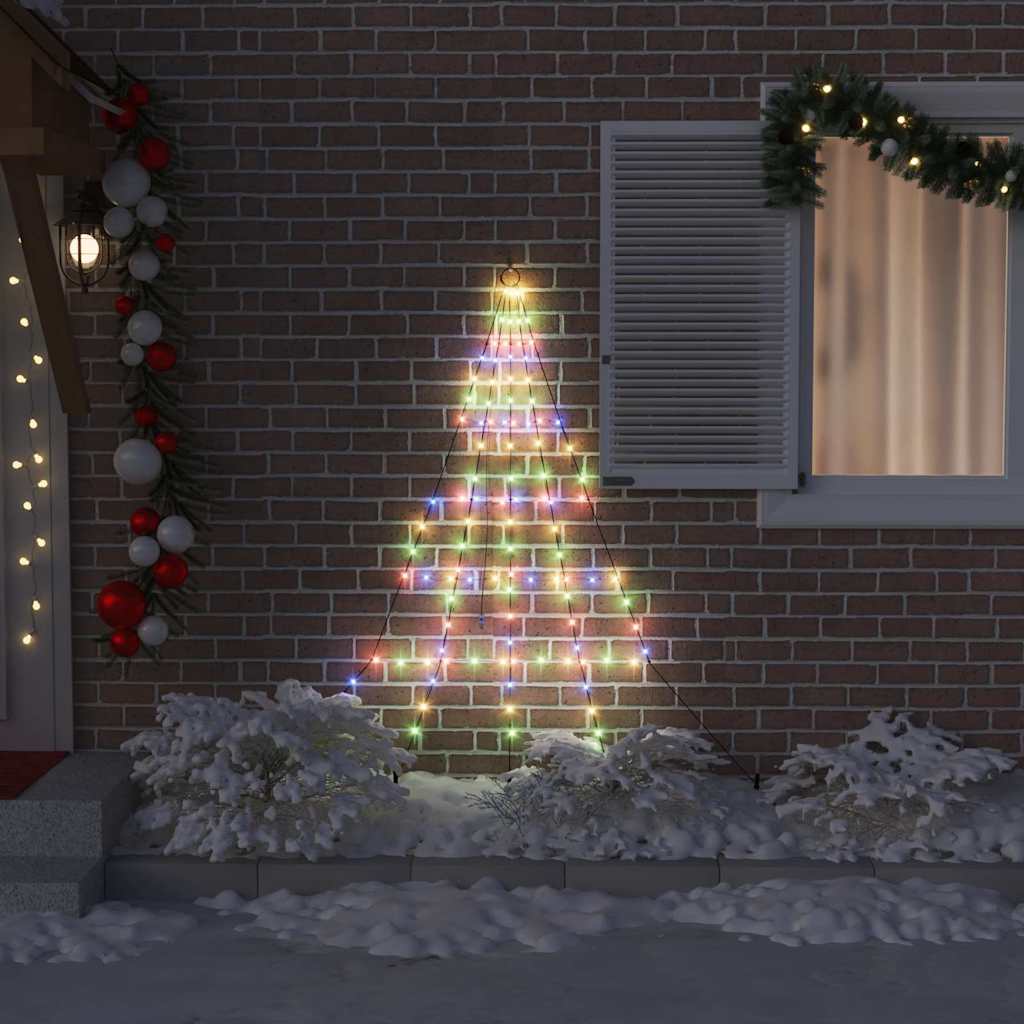 VidaXL Sapin de Noël LED avec brochettes au sol multicolore 182 cm métal