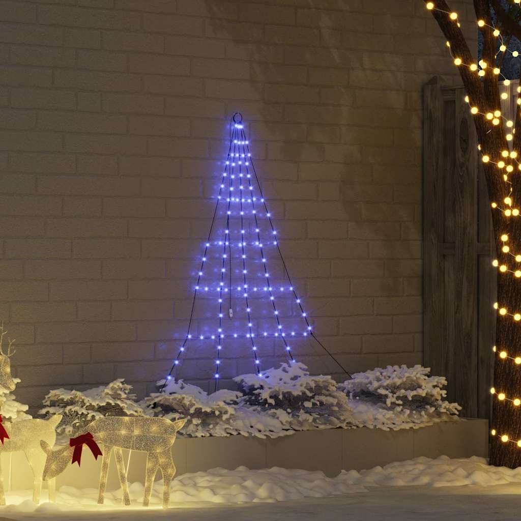 VidaXL Sapin de Noël LED avec piquets de terre avec 112 LED bleu 182 cm métal