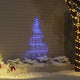 VidaXL Sapin de Noël LED avec piquets de terre avec 112 LED bleu 182 cm métal