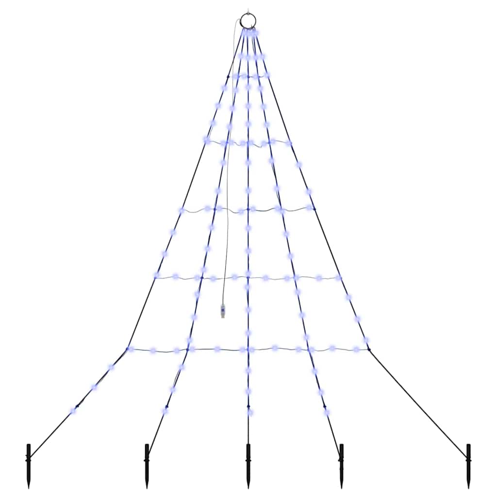 VidaXL Sapin de Noël LED avec piquets de terre avec 112 LED bleu 182 cm métal