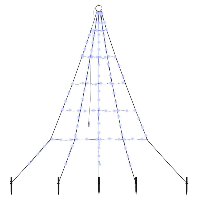 VidaXL Sapin de Noël LED avec piquets de terre avec 112 LED bleu 182 cm métal