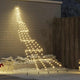 VidaXL Sapin de Noël LED avec brochettes au sol blanc chaud 306 cm métal