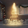 VidaXL Sapin de Noël LED avec brochettes au sol blanc chaud 306 cm métal