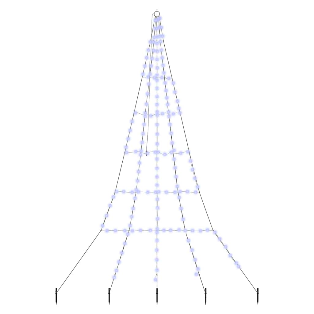 VidaXL Sapin de Noël LED avec piquets de terre avec 168 LED bleu 306 cm métal