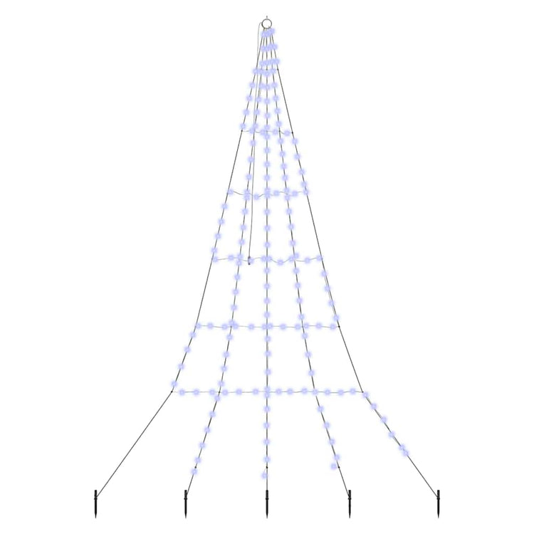 VidaXL Sapin de Noël LED avec piquets de terre avec 168 LED bleu 306 cm métal