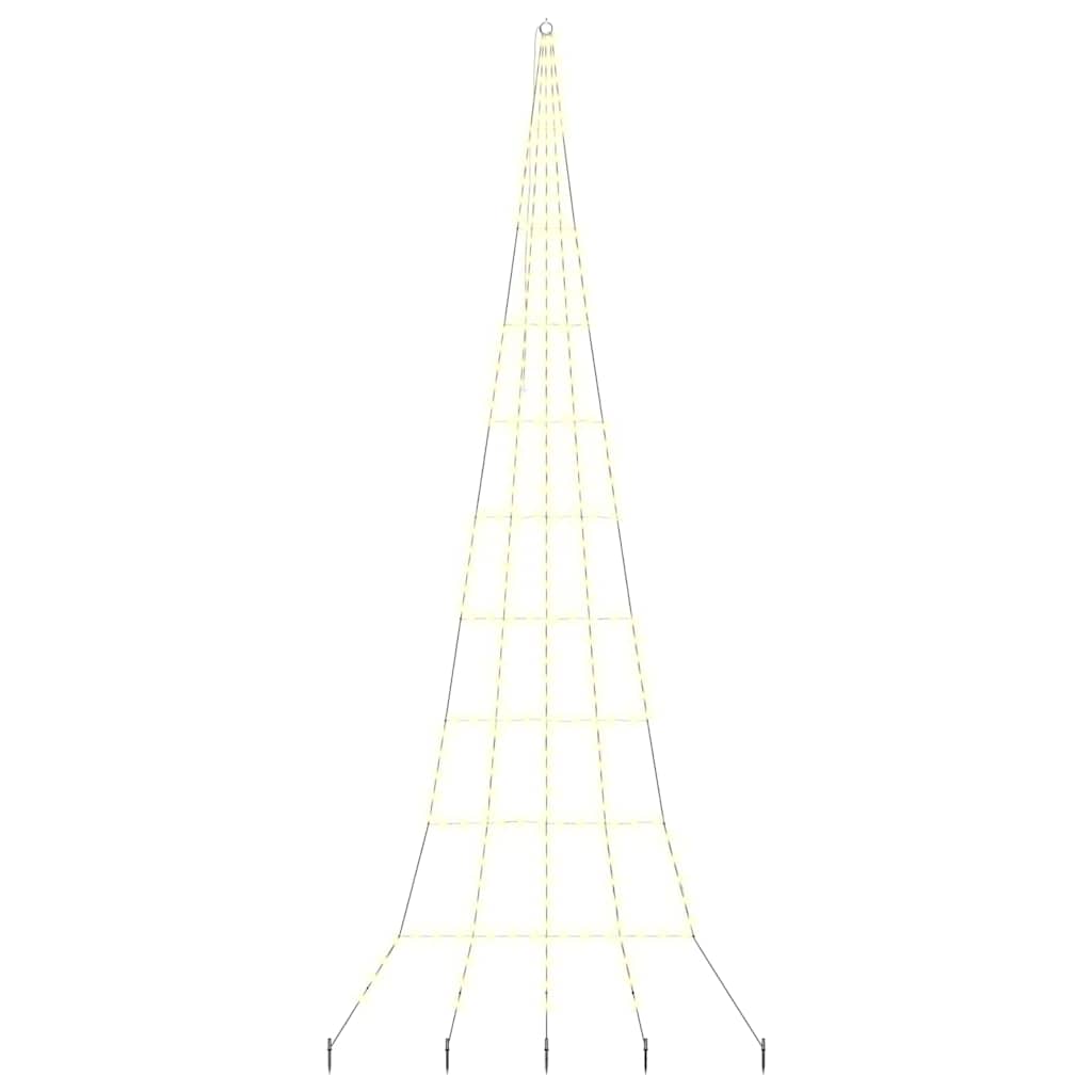 VidaXL Sapin de Noël LED avec brochettes au sol blanc chaud 511 cm métal