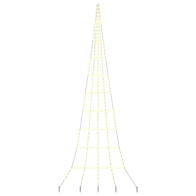 VidaXL Sapin de Noël LED avec brochettes au sol blanc chaud 511 cm métal