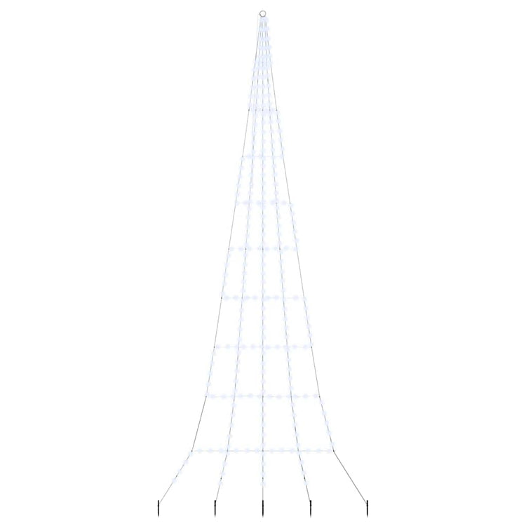 VidaXL Sapin de Noël LED avec brochettes au sol blanc froid 511 cm métal