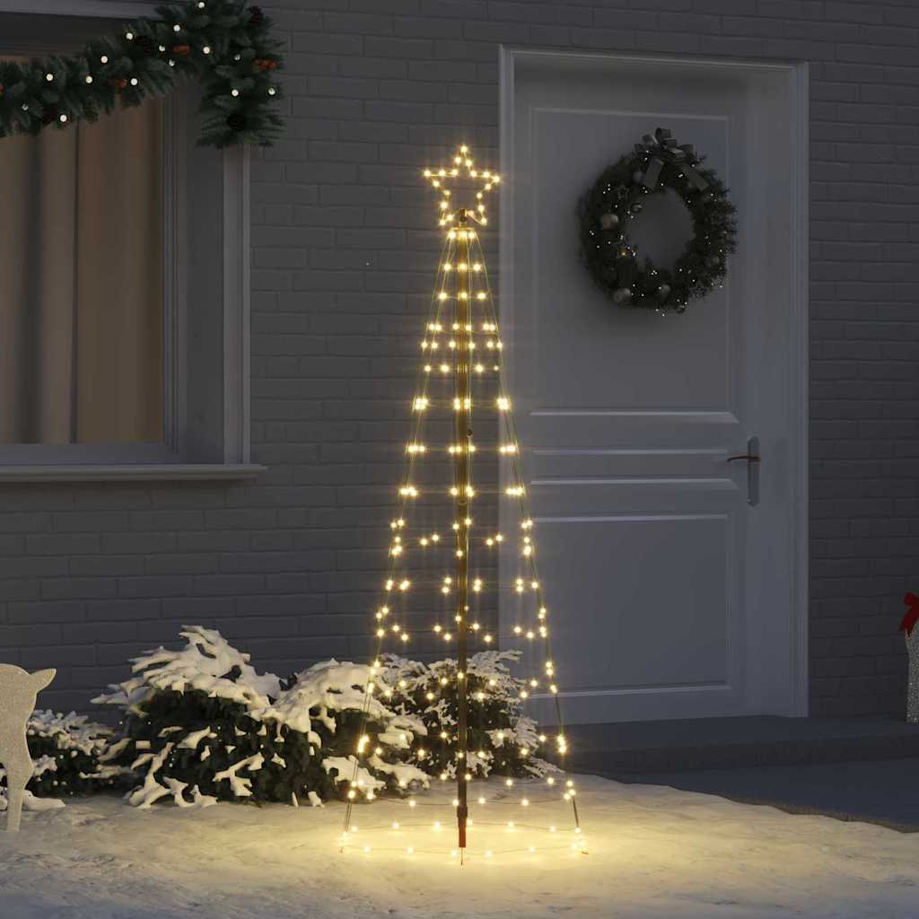 VidaXL Sapin de Noël LED avec brochettes au sol blanc chaud 250 cm fer
