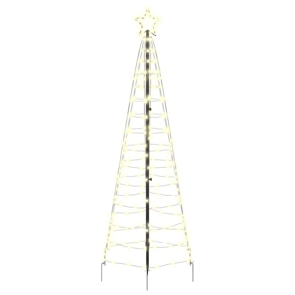 VidaXL Sapin de Noël LED avec brochettes au sol blanc chaud 250 cm fer