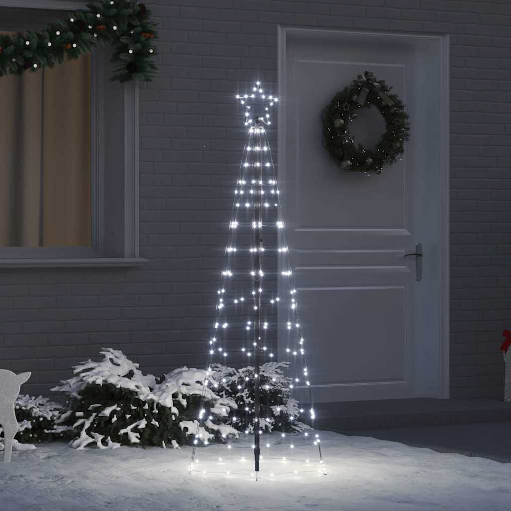 VidaXL Sapin de Noël LED avec brochettes au sol blanc froid 250 cm fer