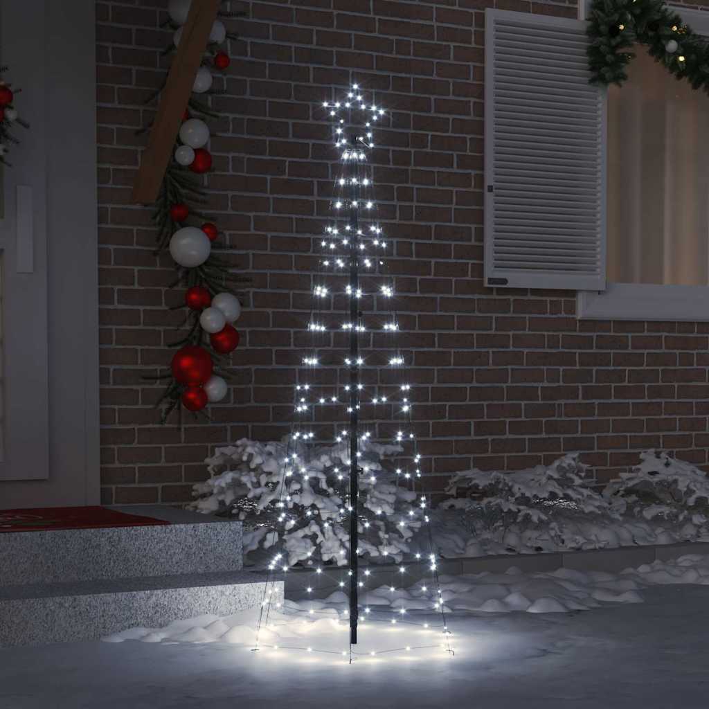 VidaXL Sapin de Noël LED avec brochettes au sol blanc froid 250 cm fer