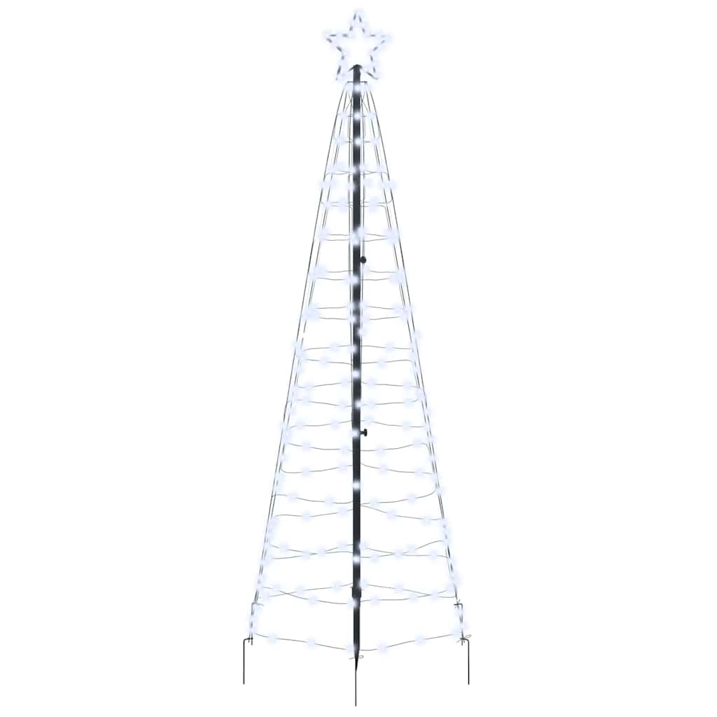 VidaXL Sapin de Noël LED avec brochettes au sol blanc froid 250 cm fer