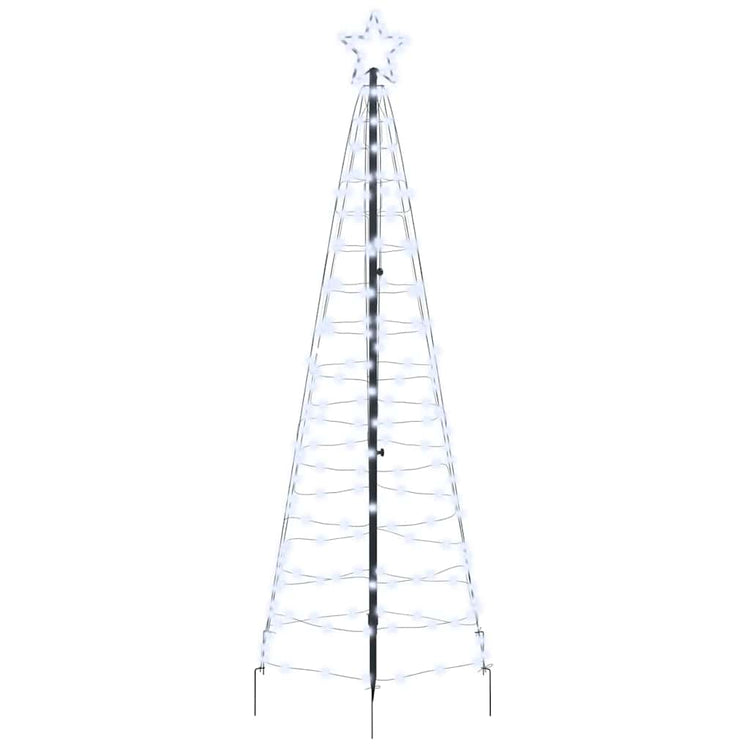 VidaXL Sapin de Noël LED avec brochettes au sol blanc froid 250 cm fer