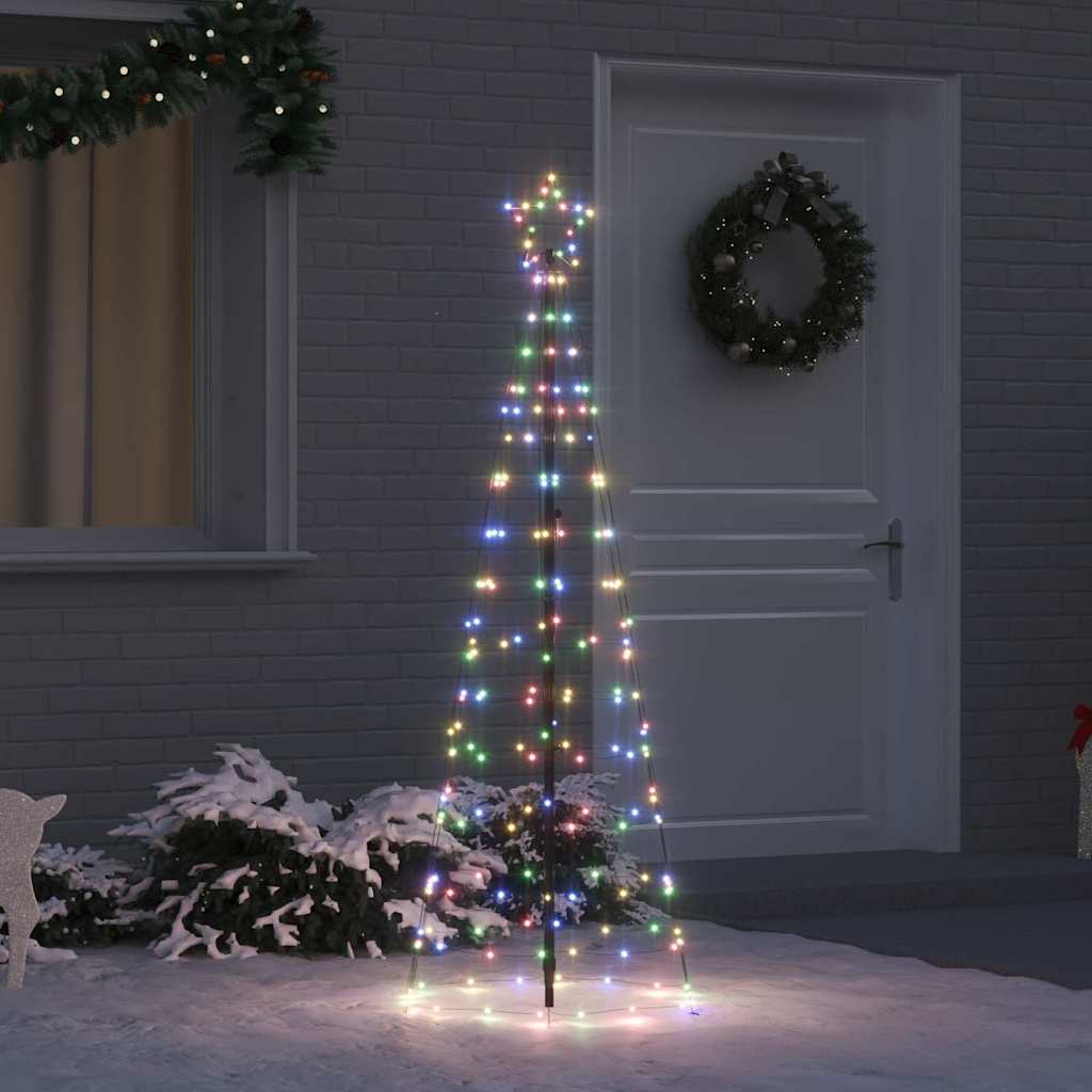 VidaXL Sapin de Noël LED avec brochettes au sol multicolore 250 cm fer