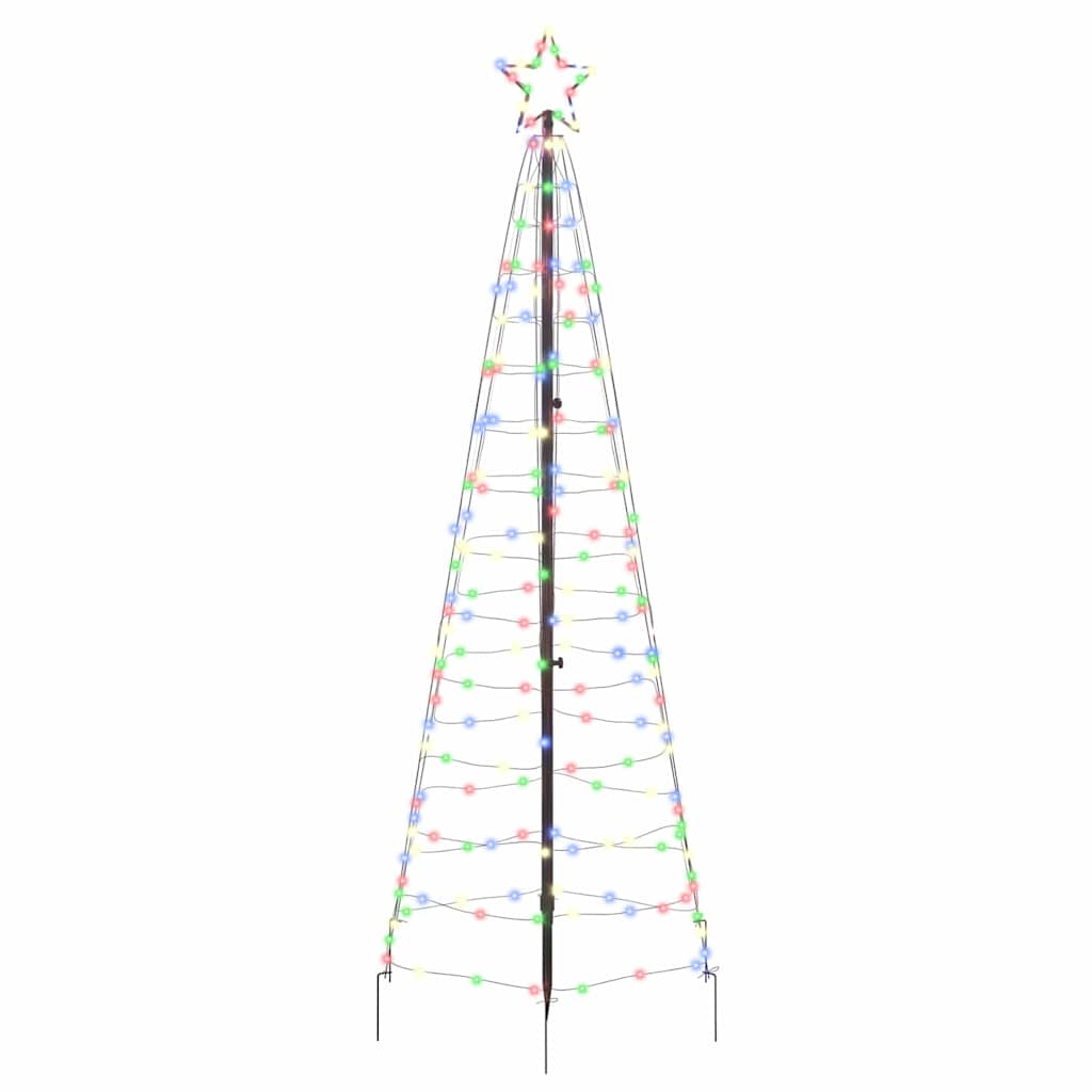 VidaXL Sapin de Noël LED avec brochettes au sol multicolore 250 cm fer