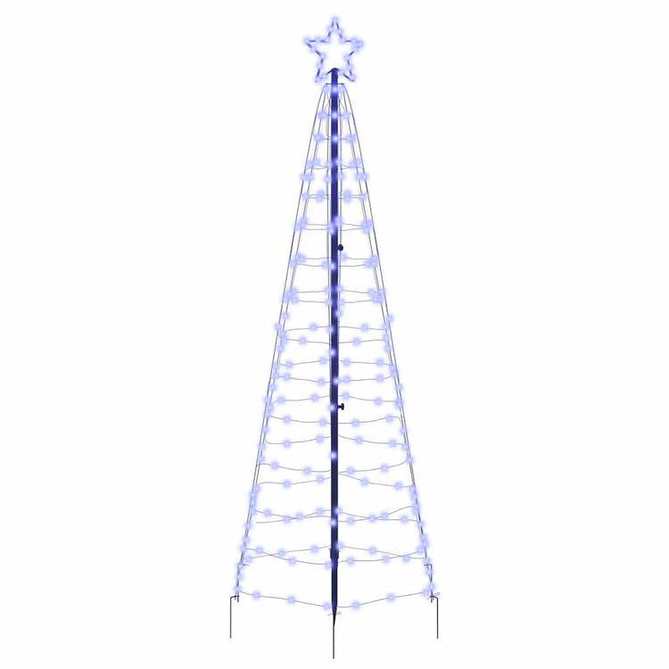VidaXL Sapin de Noël LED avec piquets de terre avec 390 LED bleu 250 cm en fer
