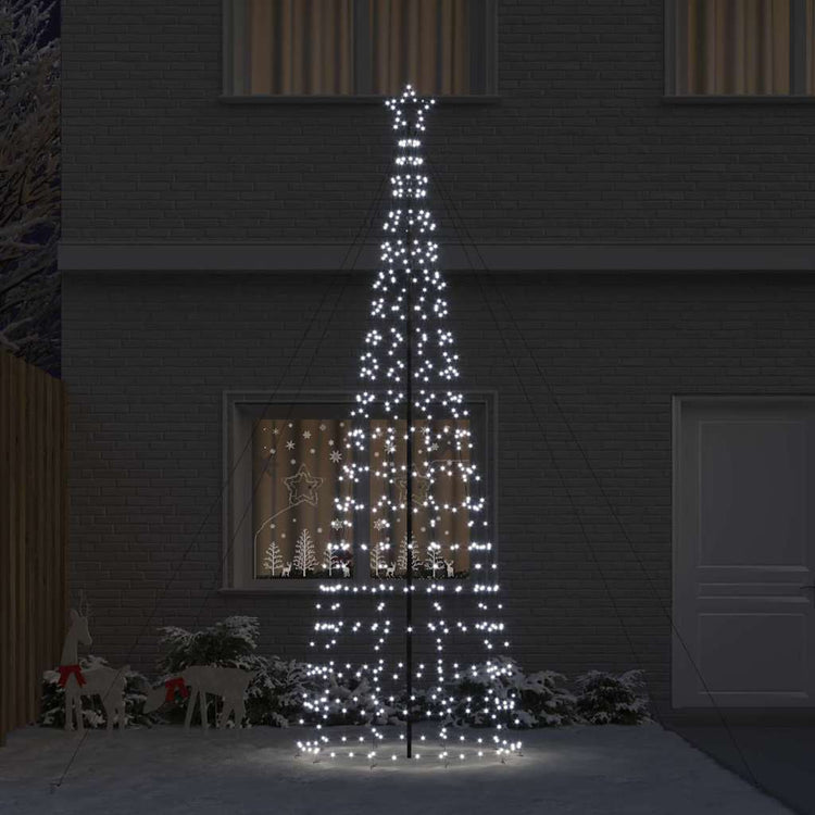VidaXL Sapin de Noël LED avec brochettes au sol blanc froid 400 cm fer