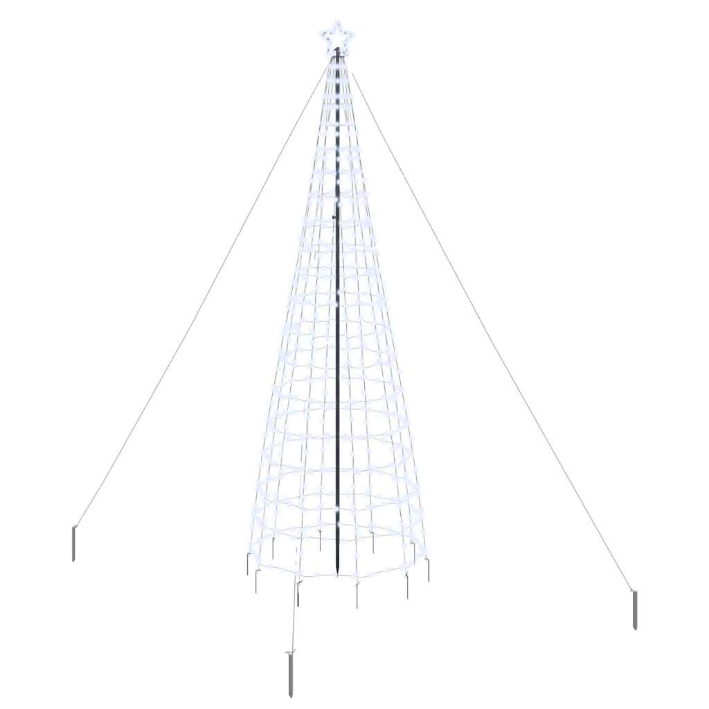 VidaXL Sapin de Noël LED avec brochettes au sol blanc froid 400 cm fer
