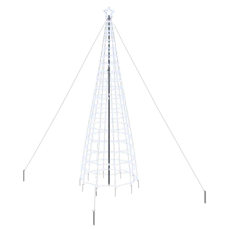 VidaXL Sapin de Noël LED avec brochettes au sol blanc froid 400 cm fer