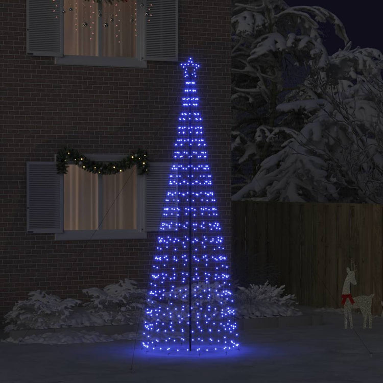VidaXL Sapin de Noël LED avec piquets de terre avec 800 LED bleu 400 cm en fer