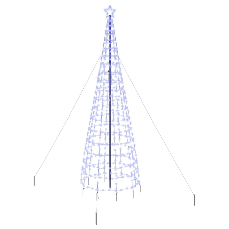 VidaXL Sapin de Noël LED avec piquets de terre avec 800 LED bleu 400 cm en fer