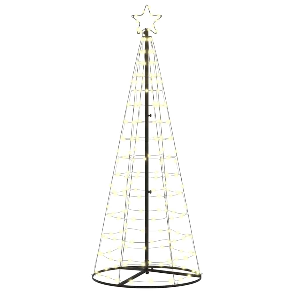 Vidaxxl Sapin de Noël LED avec 390 LED avec piquets de terre blanc chaud 250 cm en fer