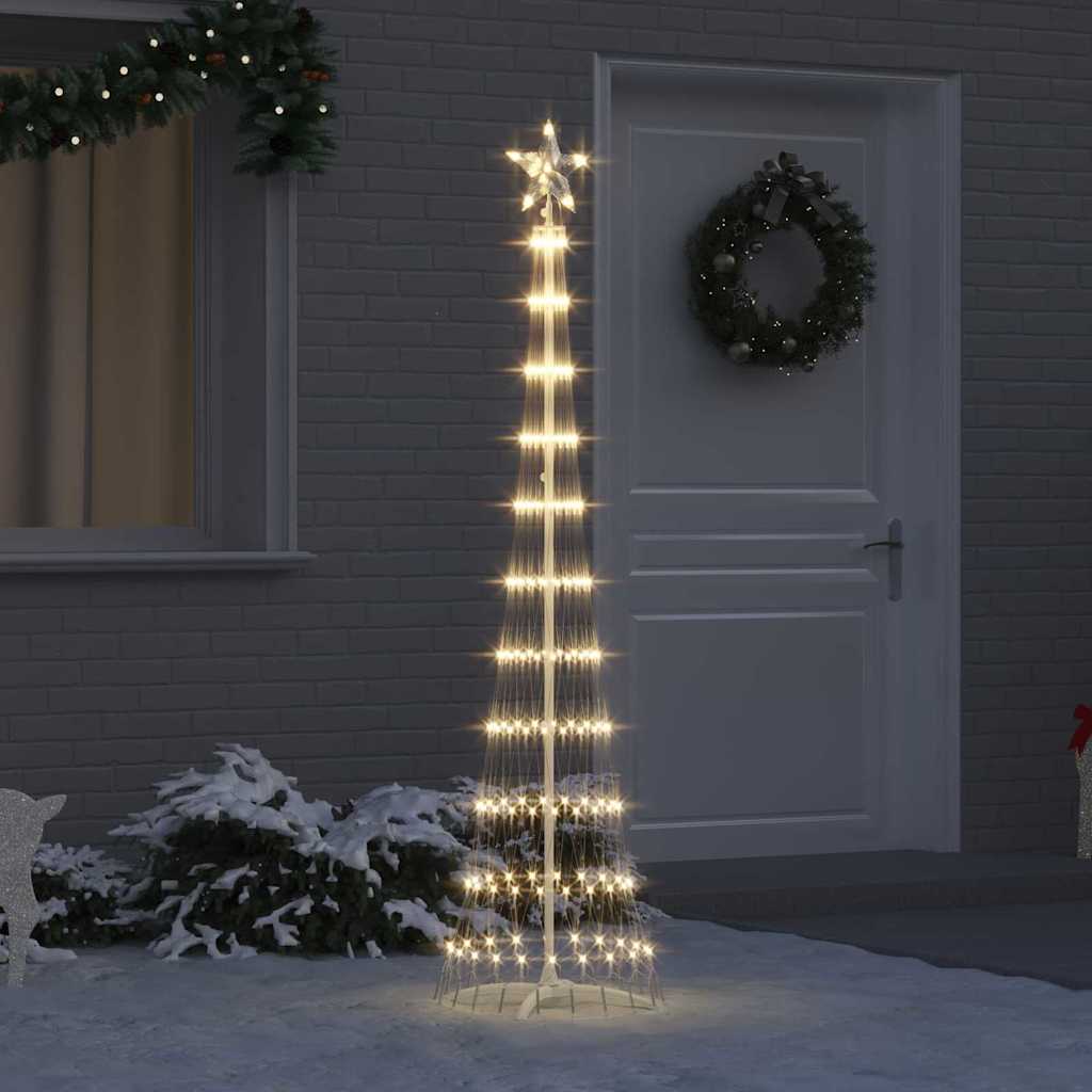 Vidaxxl Sapin de Noël LED avec 230 LED blanc chaud 51 x 51 x 190 cm métal